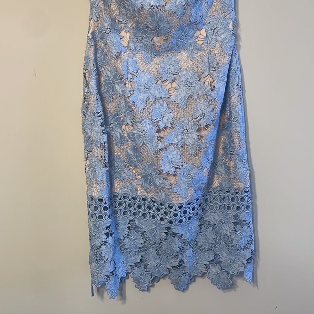 Gianni Bini Blue Lace Dress Size 6 - Picture 4 of 10